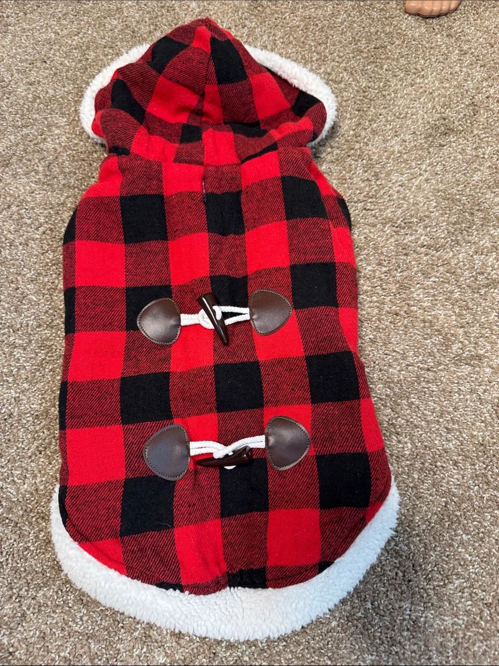 Dog/Puppy costume Buffalo Plaid/Lumberjack/Rustic hooded winter Christmas SZ LG
